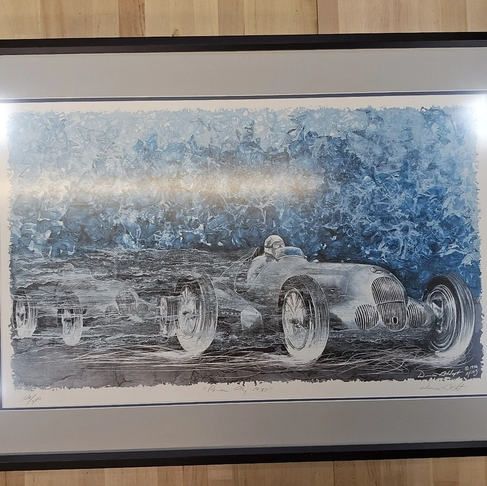 Mercedes-Benz 300SL W125 Gullwing Limited Print Signed By Dennis Hoyt 106/300